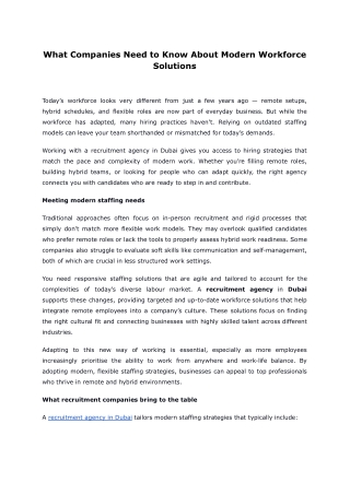 What Companies Need to Know About Modern Workforce Solutions