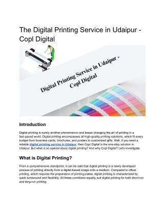 Digital Printing Service in Udaipur