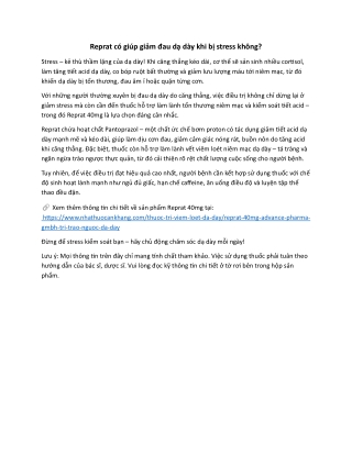 Reprat co giup giam dau da day khi bi stress khong