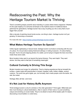 Cinematic tourism spotlights heritage locations