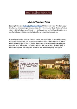 Hotels in Wrexham Wales