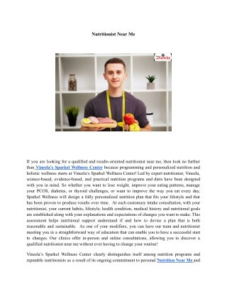 Nutritionist Near Me | Vineela’s Sparkel Wellness Center