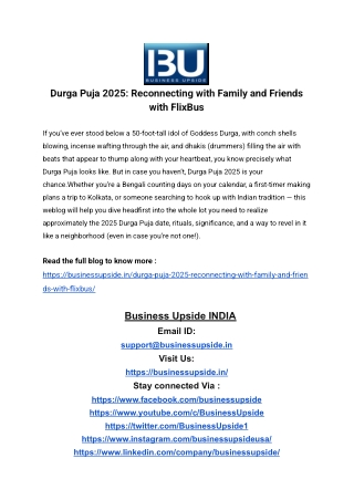 Durga Puja 2025_ Reconnecting with Family and Friends with FlixBus