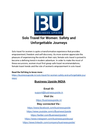 Solo Travel for Women_ Safety and Unforgettable Journeys