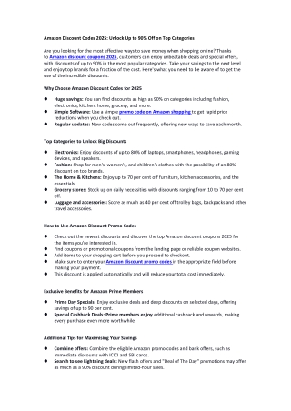 Amazon Discount Codes 2025 Unlock Up to 90 Off on Top Categories
