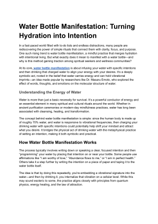 Water Bottle Manifestation_ Turning Hydration into Intention