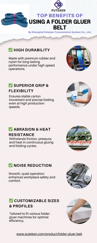 Folder Gluer Belt Boosting Packaging Efficiency with Precision By Shanghai Puteken