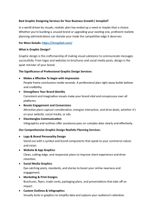 Best Graphic Designing Services for Your Business Growth| InnoplixIT