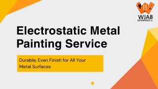 lectrostatic Metal Painting Service Durable, Even Finish for All Your Metal Surf