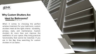 Why Custom Shutters Are Ideal for Bathrooms