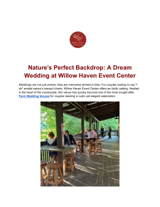 Top Wedding Barns in Ohio – Experience Willow Haven Event Center
