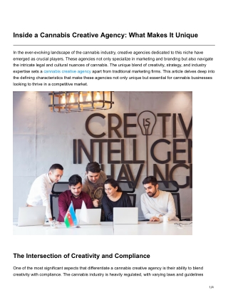 Inside a Cannabis Creative Agency What Makes It Unique