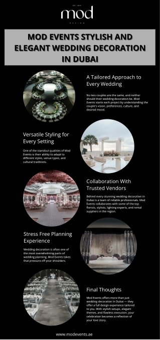 Mod Events Stylish and Elegant Wedding Decoration in Dubai