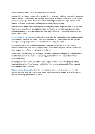 Embrace Wooden Dinner Tables That Blend Style and Comfort - 02