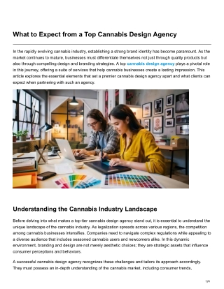 What to Expect from a Top Cannabis Design Agency