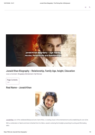 Junaid Khan Biography_ The Rising Star of Bollywood