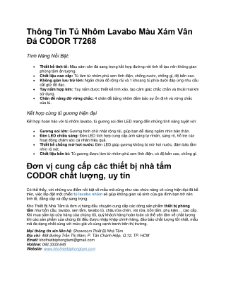 Tủ Nhôm Lavabo Màu Xám Vân Đá CODOR T7268