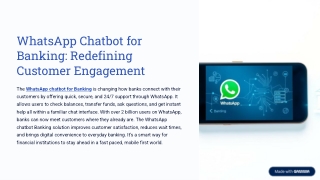 Deliver Secure Banking Services With Whatsapp Chatbot for Banking