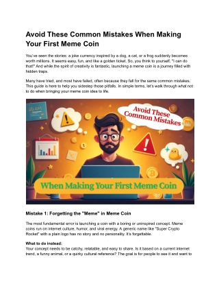 Avoid These Common Mistakes When Making Your First Meme Coin