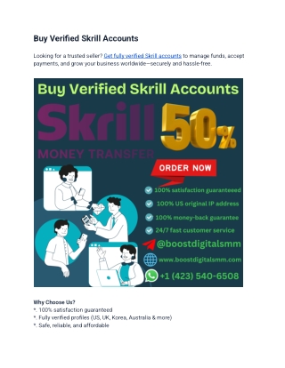 Buy Verified Skrill Accounts