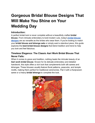 Readymade bridal blouse coimbatore