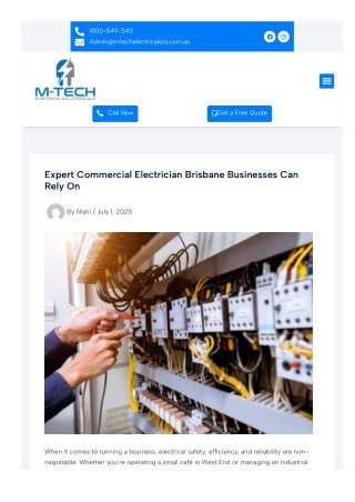 Commercial electrician Brisbane