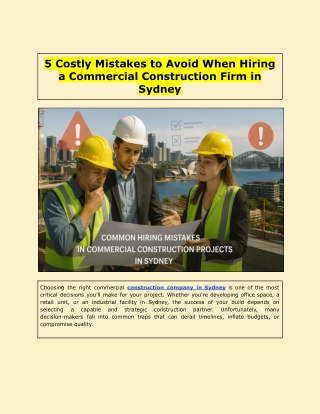 5 Costly Mistakes to Avoid When Hiring a Commercial Construction Firm in Sydney