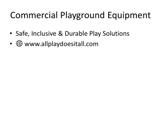 Commercial Playground Equipment