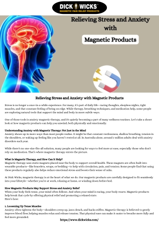 Relieving Stress and Anxiety with Magnetic Products