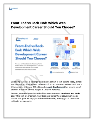 Which Web Development Career Should You Choose