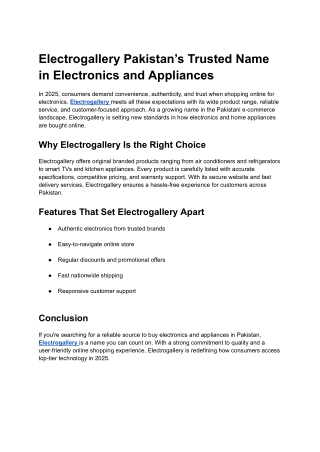 Electrogallery Pakistan’s Trusted Name in Electronics and Appliances (1)