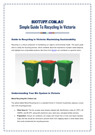 Simple Guide To Recycling In Victoria
