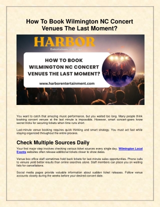 How To Book Wilmington NC Concert Venues The Last Moment