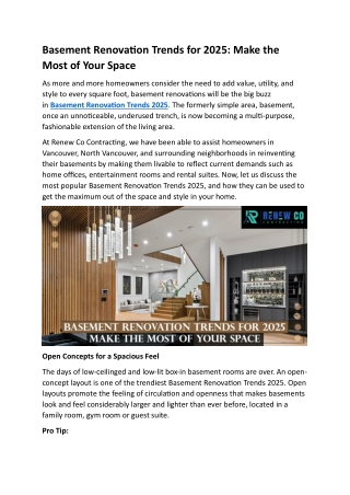 Basement Renovation Trends for 2025 Make the Most of Your Space