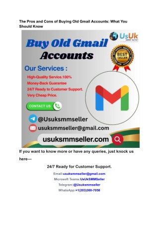 The Pros and Cons of Buying Old Gmail Accounts_ What You Should Know