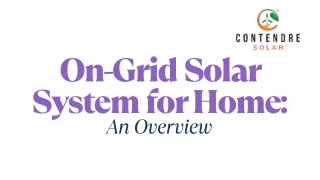 On-Grid Solar System for Home: An Overview