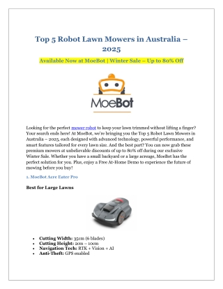 Top 5 Mower Robots You Need in 2025 – Now in Australia