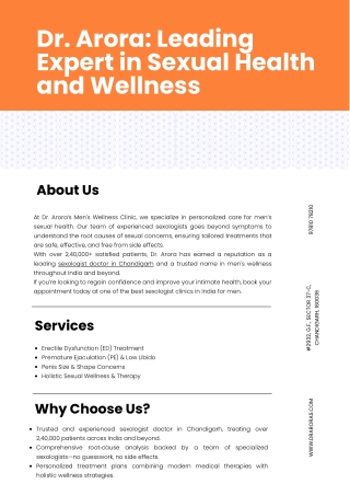 Dr. Arora Leading Expert in Sexual Health and Wellness