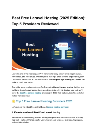 Best Free Laravel Hosting Options for Beginners & Experts