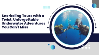 Snorkeling Tours with a Twist: Unforgettable Underwater Adventures You Can't Mis