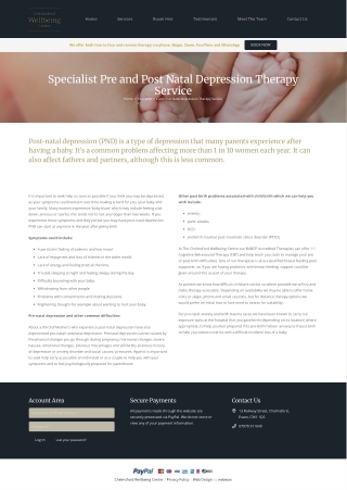 Specialist Pre and Post Natal Depression Therapy Service