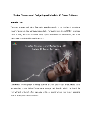 Master Finances and Budgeting with India's #1 Salon Software