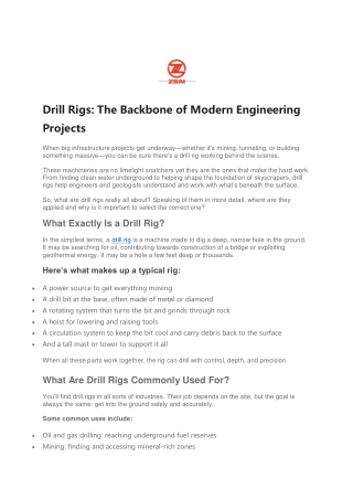 Drill Rigs: The Backbone of Modern Engineering Projects