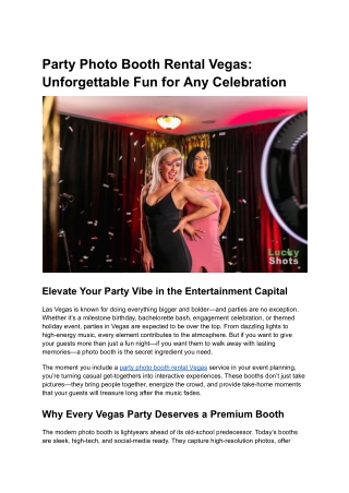 Party photo booth rental Vegas