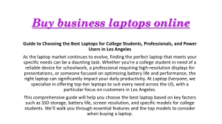 Buy business laptops online