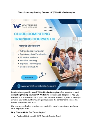 Cloud Computing Training Courses UK