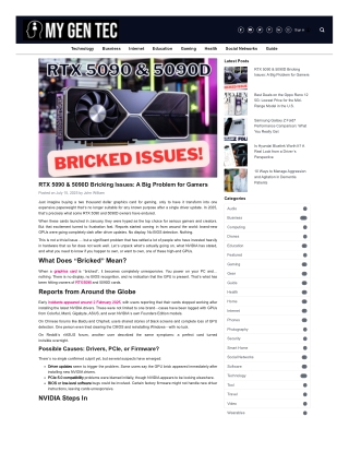 RTX 5090 & 5090D Bricking Issues A Big Problem for Gamers