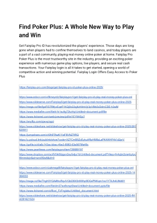 Find Poker Plus: A Whole New Way to Play and Win