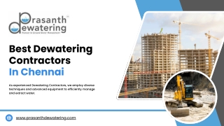 Best Dewatering Contractors  in Chennai | Prasanth Dewatering