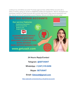 Top 10 Sites To Buy Old Github Accounts In 2025 Online Presentations ...